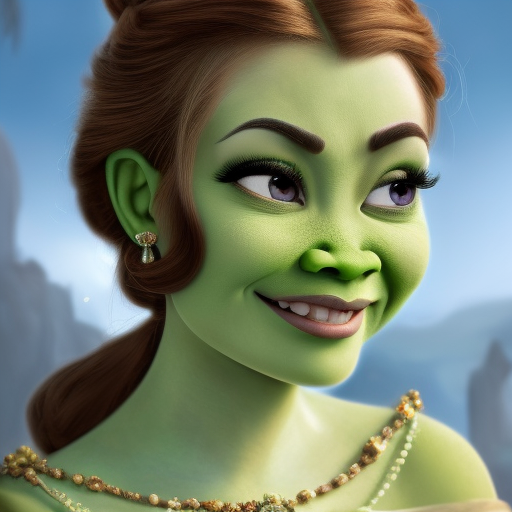 princess Fiona, real housewife, 4k, 4k resolution, 8k, HD, High Definition, High Resolution, Highly Detailed, HQ, Hyper Detailed, Intricate Artwork, Ultra Detailed, Half Body, Beautiful, Gorgeous, Unimaginable Beauty, Matte Painting, Sharp Focus, Fantasy