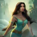 Alluring matte portrait of Princess Jasmine, 4k, 4k resolution, 8k, HD, High Definition, High Resolution, Highly Detailed, HQ, Hyper Detailed, Intricate Artwork, Ultra Detailed, Digital Painting, Matte Painting, Realistic, Sharp Focus, Dim light, Fantasy by WLOP