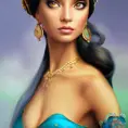 Alluring matte portrait of Princess Jasmine in the style of Stefan Kostic, 4k, 4k resolution, 8k, HD, High Definition, High Resolution, Highly Detailed, HQ, Hyper Detailed, Intricate Artwork, Ultra Detailed, Digital Painting, Matte Painting, Realistic, Sharp Focus, Dim light, Fantasy by Stanley Artgerm Lau
