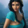 Alluring matte portrait of Princess Jasmine in the style of Stefan Kostic, 4k, 4k resolution, 8k, HD, High Definition, High Resolution, Highly Detailed, HQ, Hyper Detailed, Intricate Artwork, Ultra Detailed, Digital Painting, Matte Painting, Realistic, Sharp Focus, Dim light, Fantasy by Greg Rutkowski