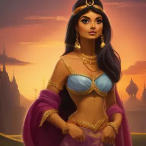 Alluring matte portrait of Princess Jasmine in the style of Stefan Kostic, 4k, 4k resolution, 8k, HD, High Definition, High Resolution, Highly Detailed, HQ, Hyper Detailed, Intricate Artwork, Ultra Detailed, Digital Painting, Matte Painting, Realistic, Sharp Focus, Dim light, Fantasy by WLOP