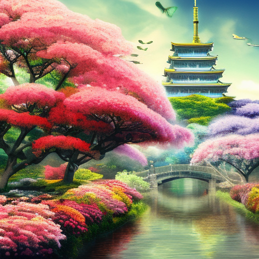 Incredible Tokyo art, lots of flowers in foreground, 4k, Highly Detailed, Matte Painting, Wallpaper, 3D art