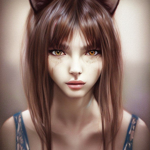 Catgirl by wlop, Photo Realistic by WLOP