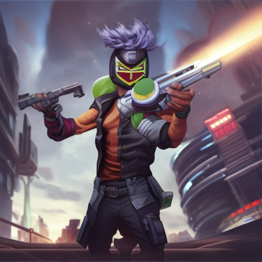 32K CG art that portrays a one person perfect fusion of ekko from league of legends and judge dredd holding a gun, cinestill, The background is an extremely detailed arcanepunk city, full body, uhd, hi-end, photographic, hyper realistic, concept art, by marek okon and eddie mendoza and dave rapoza and dennis fröhlich and artgerm and greg staples and maciej kuciara and aleksi briclot, sci-fi, futuristic, masterpiece, trending on artstation, cryengine, corona render, unreal engine 5, 4k resolution, 8k, Award-Winning, Contest Winner, HDR, High Resolution, HQ, Hyper Detailed, Infectious, Intricate Artwork, Nvidia RTX, Powerful, Ultra Detailed, Behance, Cgsociety, Full Body, Modern, Trending on Artstation, Futuristic, Sci-Fi, Stunning, Digital Painting, Illustration, Blade Runner 2049, Bloodborne, RPG, League of Legends by Steve Argyle