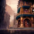 Art nuveau exterior fantasy colorful building office space futuristic rococco baroques victorian, 8k, Highly Detailed, Masterpiece, Vintage Illustration, Cinematic Lighting, Photo Realistic, Sharp Focus, Smooth, Octane Render, Digital Art