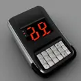 Futuristic beeper pager with an LCD screen designed by Dieter Rams. Sleek, Slim, Minimalism, Stunning design, 8k, Highly Detailed, Vintage Illustration, Sharp Focus, Octane Render, Unreal Engine, Vector Art