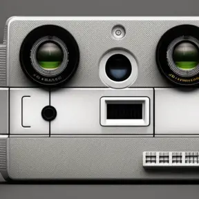 A digital camera designed by Dieter Rams. Intricate details, 8k, Highly Detailed, Vintage Illustration, Sharp Focus, Octane Render, Unreal Engine, Vector Art