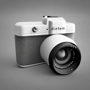 A digital camera designed by Dieter Rams. Intricate details, 8k, Highly Detailed, Vintage Illustration, Sharp Focus, Octane Render, Unreal Engine, Vector Art