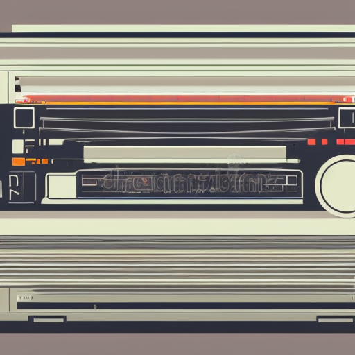A top down orthographic view of tape cassette loopers designed by dieter rams, in the style of circuit bending, beat up, duct tape, screws, circuits, wires, dirty, broken, capacitors, cables, grunge, 8k, Highly Detailed, Vintage Illustration, Sharp Focus, Octane Render, Unreal Engine, Vector Art