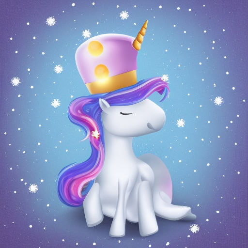 Unicorn with a tophat, Magical, Epic, Winter