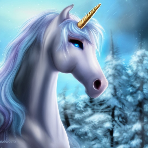 Unicorn, Magical, Epic, Winter, Anime, Fantasy