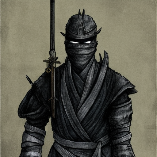 Portrait of a Ninja, Masterpiece, Illustration, Dark Souls