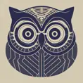 Portrait of an owl, indigo blue, simple and clean vector, no jagged lines, vector art, smooth, made all with grey colored gears inspired by future technology, Highly Detailed, Vintage Illustration, Steampunk, Digital Illustration, Smooth, Vector Art, Colorful