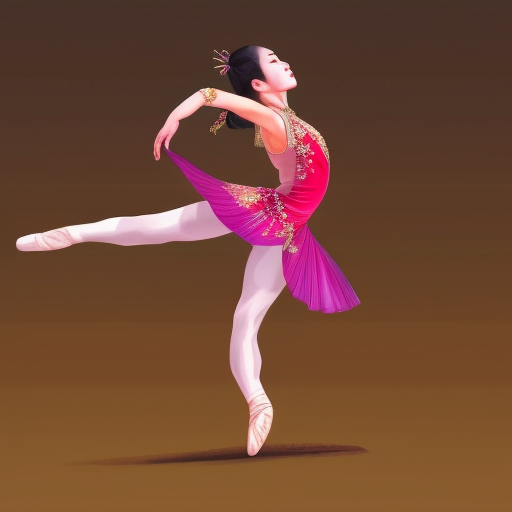 Asian ballet dancer woman alone on a big stage, full body, Highly Detailed, Intricate, Full Body, Digital Painting, Sharp Focus, Smooth, Concept Art, Elegant