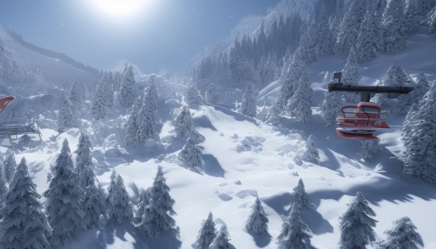 Sci-Fi Ski resort in switzerland, after heavy snowfall, maximalism, ambient occlusion, sun beam, atmospheric haze, Hyper Detailed, Artstation, Sci-Fi, Cinematic Lighting, Photo Realistic, Realistic, Volumetric light effect, Octane Render, Wide Angle, Ambient Occlusion