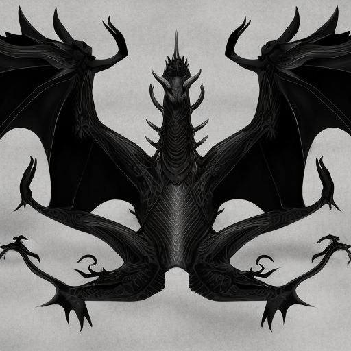 Black dragon, symmetrical, soft lighting., Ethereal, Symmetrical Face, Digital Painting, Concept Art