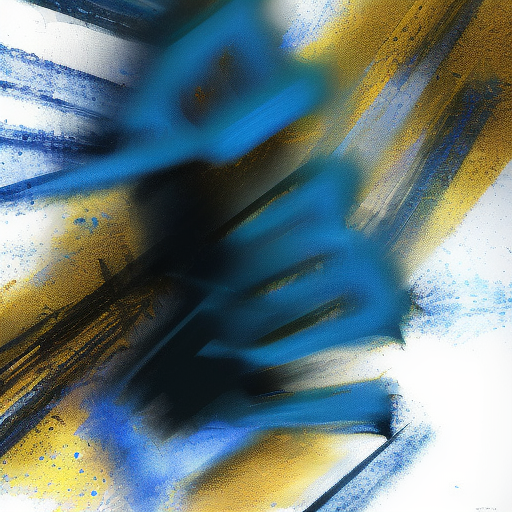 Abstract ai digital paiting, dark blue, black and gold, Digital Painting, Octane Render, Unreal Engine, Abstract Expressionism