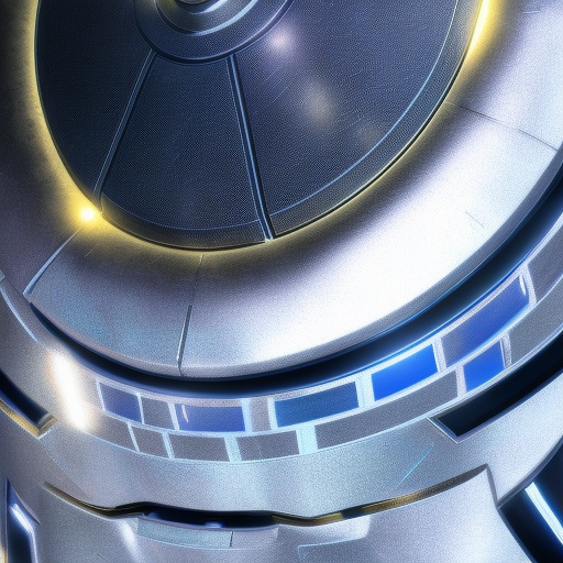 Closeup of dark blue, black and gold futuristic metallic shield, Cybernatic and Sci-Fi, Digital Painting, Octane Render, Unreal Engine