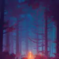 mystical forest in the dark night, leaves in the air, fluorescent patterns, exquisite lighting, Highly Detailed, Digital Painting, Sharp Focus, Contrasting Colors, Vibrant Colors by Jesper Ejsing, Atey Ghailan, James Gilleard, Ernst Haeckel, Lois van Baarle, Studio Ghibli