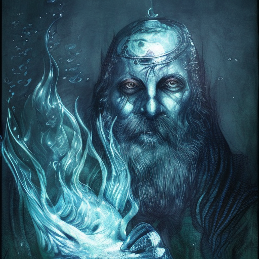 Portrait of a Water Wizard, Masterpiece, Illustration, Dark Souls