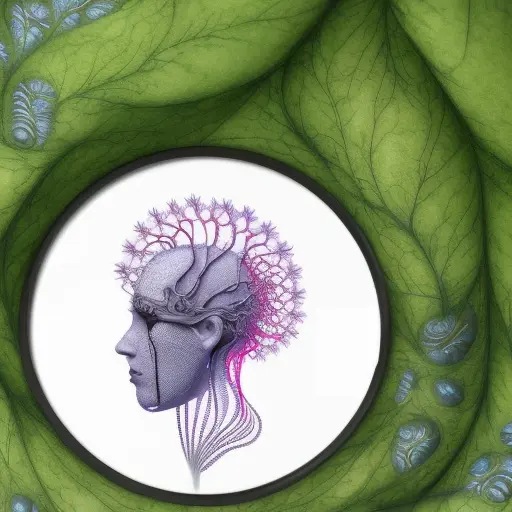 A beautiful complex porcelain profile face coming out of a wall, biomechanical cyborg, analog, 150 mm lens, big leaves and stems, roots, fine foliage lace, colorful details, massai warrior, high fashion haute couture, fashion embroidered, mandelbrot fractal, anatomical, cable wires, microchip, 8k, Intricate Details, Ultra Detailed, Steampunk, 3D Rendering, Octane Render, Natural Light, Volumetric Lighting, Art Nouveau, Elegant, Soft Lighting by H. R. (Hans Ruedi) Giger