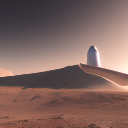 Spacex starship on Mars, HDR Render, Photo Realistic, Unreal Engine