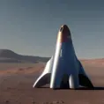 Spacex starship on Mars, HDR Render, Photo Realistic, Unreal Engine