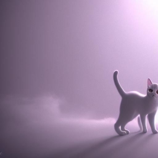 a cat on fog, Cosmic Horror, HDR Render