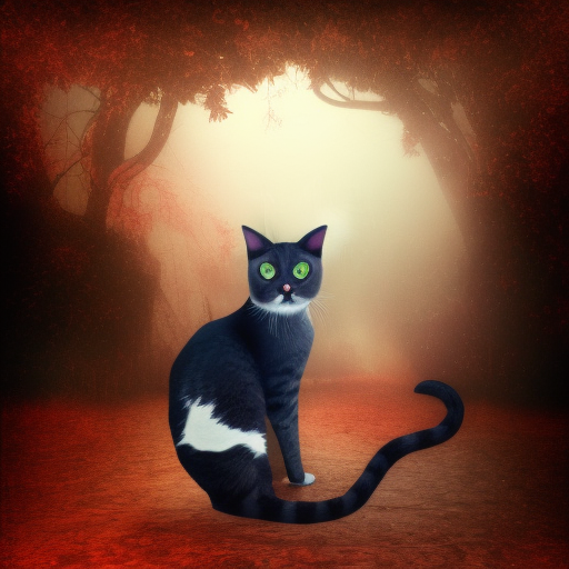a cat on fog Valentine's day, Cosmic Horror, HDR Render