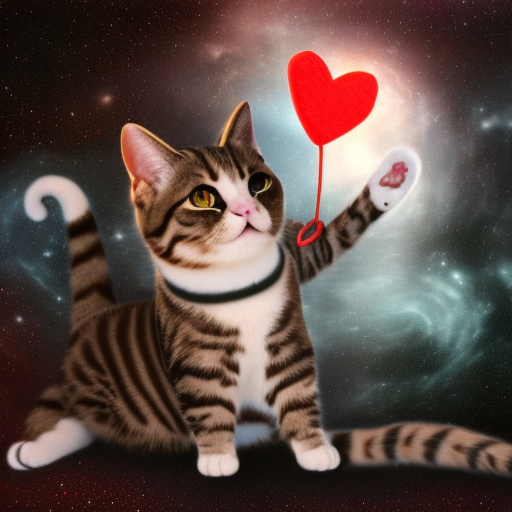 a cat on Valentine's day, Cosmic Horror, HDR Render
