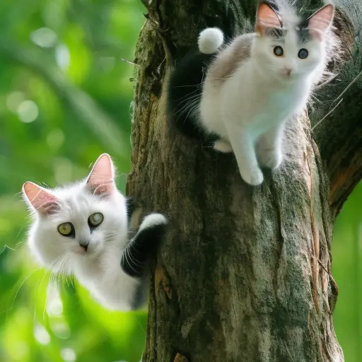 tree cats and one spider, HD