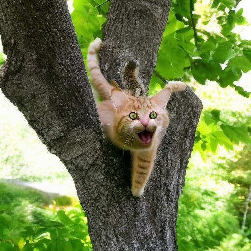 tree cats and one spider, Big Smile
