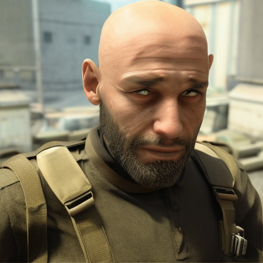 "escape from tarkov" style avatar bald without beard, Highly Detailed