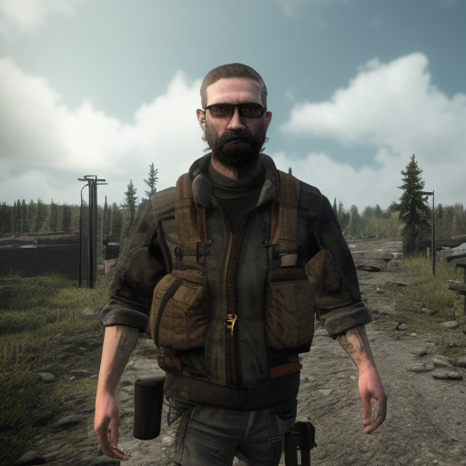 bals man without bear and with glasses "escape from tarkov" style avatar  similar to prapor trader without moustache, Contest Winner, Apocalyptic