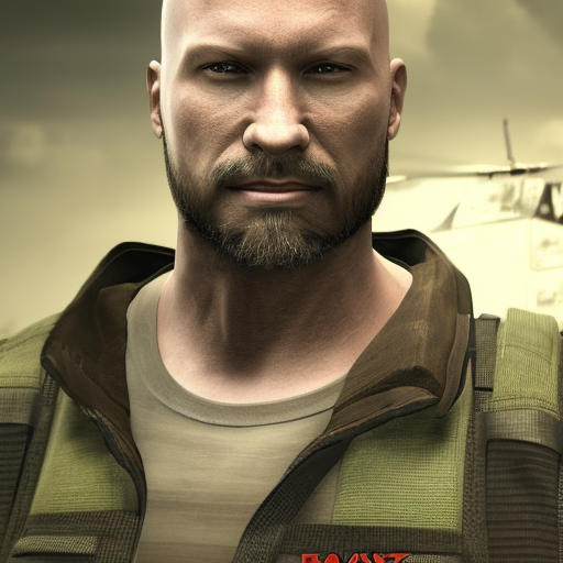 bald man without bear and with glasses "escape from tarkov" style avatar  similar to prapor trader without moustache, Contest Winner, Apocalyptic