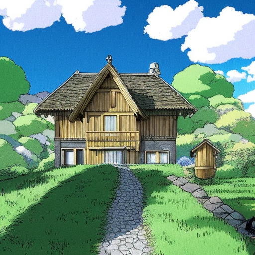 Peaceful house on a hill, Peaceful by Studio Ghibli