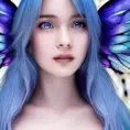 real beauty, 4k, Hyper Detailed, Ultra Detailed, Alluring, Magical, Unimaginable Beauty, Blue Hair, Soft Details, Wings, Matte Painting, Spring, RPG, Bokeh effect, Photo Realistic, Realistic, Smooth, Physically Based Render, Aestheticism, Naive, Digital Art, Ecstatic, Expressive, Peaceful, Romantic, Soft, Symmetrical by Beeple