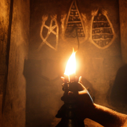 a dark, foreboding ritual chamber, lit only by flickering torches and glowing runes etched into the walls. In the center of the room, we see a figure, perhaps a powerful mage or cleric, holding aloft a sinister-looking scroll. Around them, we see several other figures, each holding a small vial filled with a dark, viscous liquid, Watercolor by Mattias Adolfsson