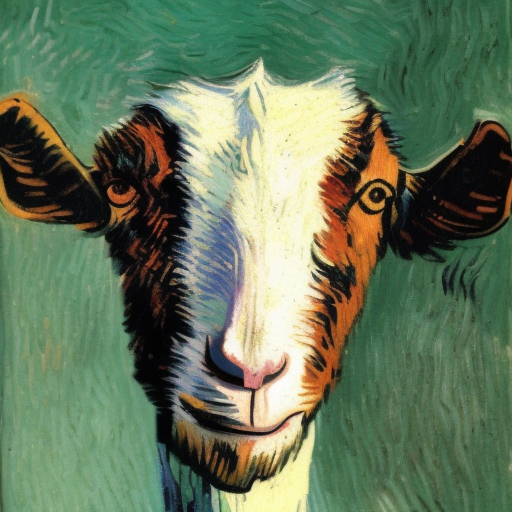 goat, 4k, 8k by Vincent van Gogh