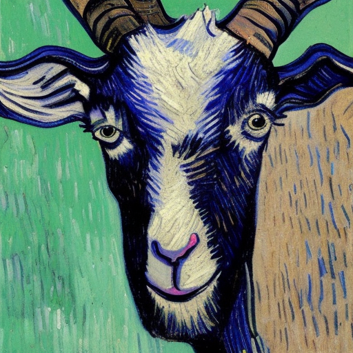 goat, 8k by Vincent van Gogh