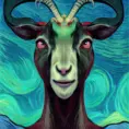 goat alien, 8k, HDR by Lois van Baarle, Vincent van Gogh