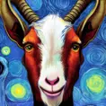 goat alien, 8k, HDR by Lois van Baarle, Vincent van Gogh