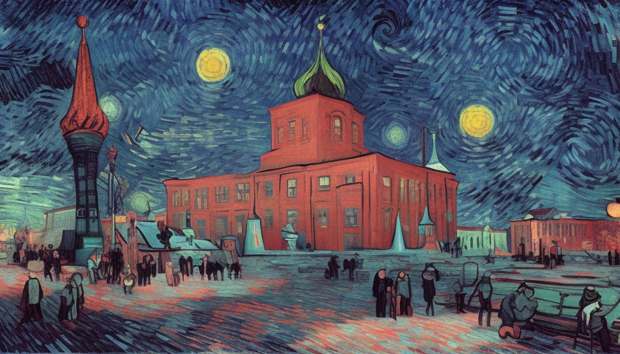 soviet russia, 8k, HDR by Lois van Baarle, Vincent van Gogh
