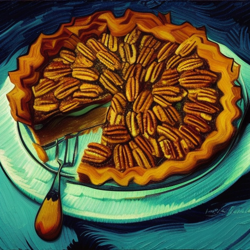 Pecan pie, 8k, HDR by Lois van Baarle, Vincent van Gogh