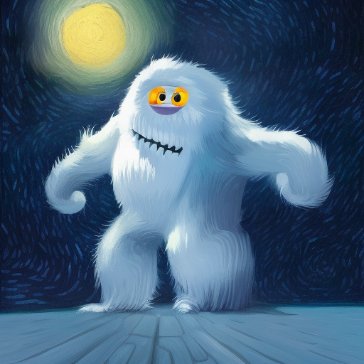 Abominable Snowman, 8k, HDR by Lois van Baarle, Vincent van Gogh