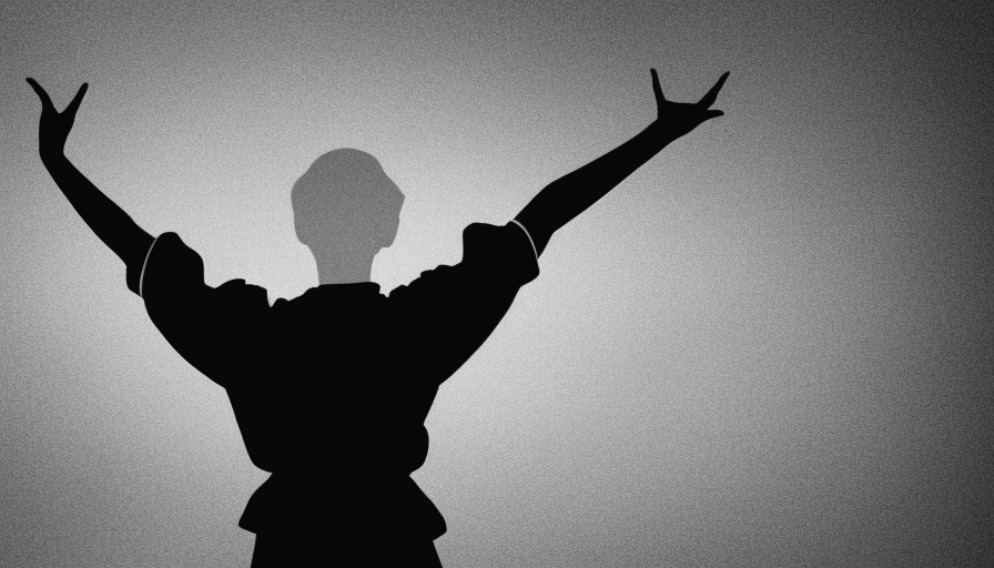 silhouette of a person with a sholder shrug looking wondering.  their two hands are raised palms up in a shrugging pose, 4k, Hyper Detailed, Photo Realistic, Bright