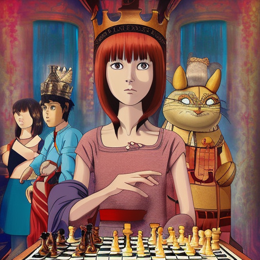 Chess queen, 8k, HDR, Intricate by Studio Ghibli