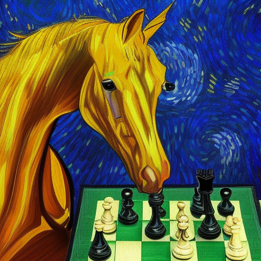 Chess horse, 8k, HDR, Intricate by Vincent van Gogh
