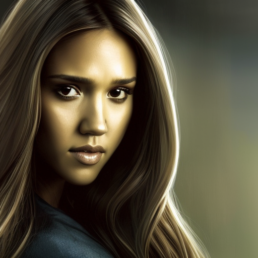 Alluring matte portrait of a beautiful Jessica Alba from Fantastic Four in the style of Stefan Kostic, 8k, Highly Detailed, Intricate, Half Body, Realistic, Sharp Focus, Volumetric Lighting, Fantasy, Elegant by Stanley Artgerm Lau, Greg Rutkowski