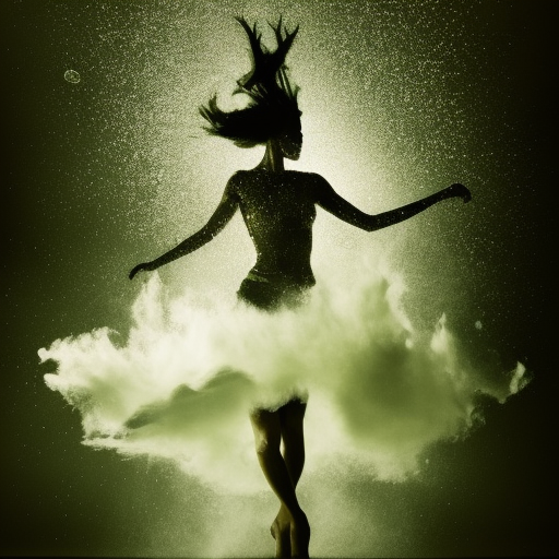 dancing sillhouette, ink water, ink cloud, 8k, Intricate Details, Cinematic Lighting, Octane Render, Volumetric Lighting, Elegant by Alberto Seveso